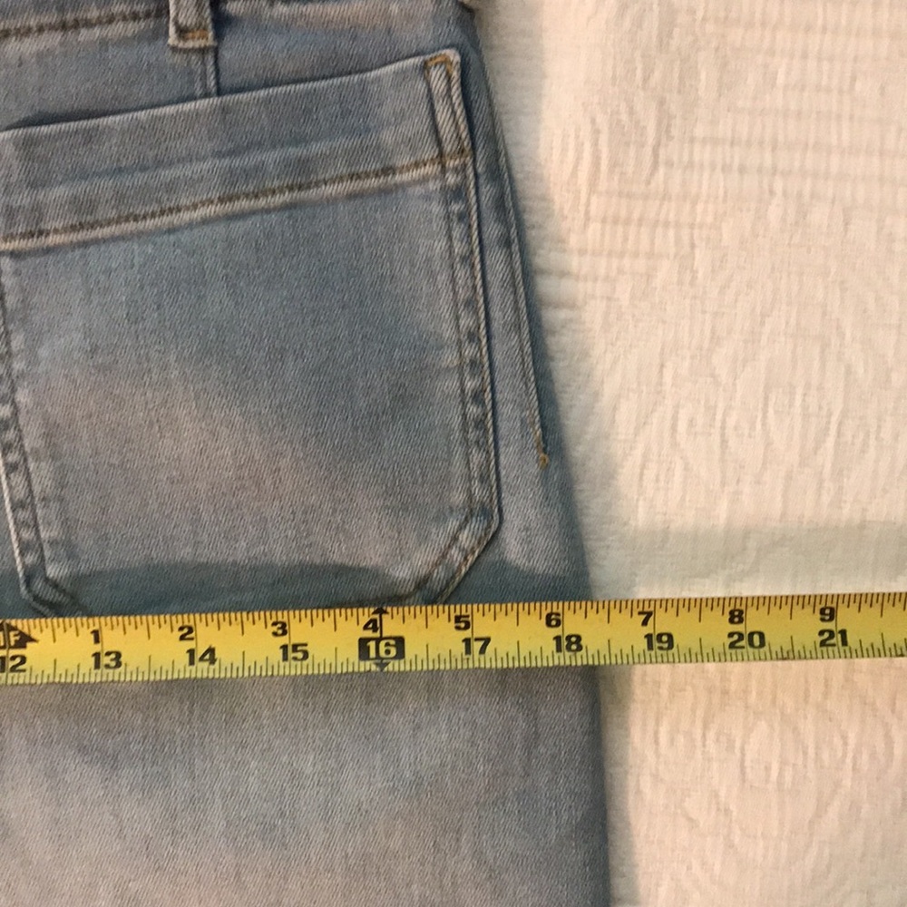 Maeve by Anthropologie Collette Light Wash Blue Denim Patch Pocket Jeans 30 - Picture 13 of 17